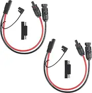 PENGLIN 2PCS 1ft 10AWG Solar Panel Connector Cable, SAE to MC-4 Male Female Adapter PV Extension Cable with SAE Polarity Reverse Adapter for RV Caravan Solar Panel Battery Charger