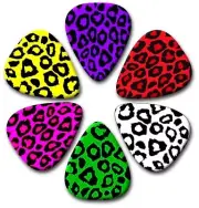 6 LEOPARD SKIN ~ Guitar Picks ~ Genuine Celluloid Guitar Picks