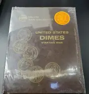 BRAND NEW IN ORIGINAL WRAPPER Whitman Deluxe Coin US Dime Folder ANTIQUE