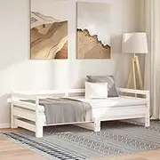 Pull-Out Day Bed Without Mattress White 2X(90x190) cm,Beds & Bed Frames-833084