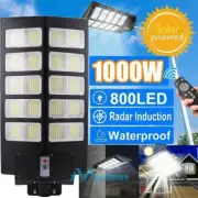 1000W Commercial Solar Street Flood Lights Outdoor Dusk-Dawn LED Road Wall Lamp