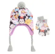 NWT-DISNEY TSUM TSUM BEANIE AND GLOVES SET FOR YOUNG GIRLS