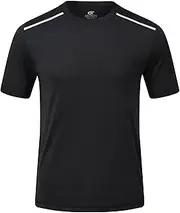 [Huayuzh] UV Shirt Men's Rash Guard T-Shirt Swimming Shirt UPF 50+ Quick Drying Lightweight Breathable Surfing Hiking Top, 9-Black, M