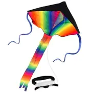 Catzon Beginner Rainbow Kite with String Handle for Adults Kids Outdoor Games