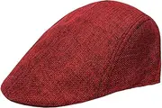 [Generic] Beret Cap Painter Hats Flap Cabbie Hat Men Plaid Flat Cap for Hiking Hunting Outdoor