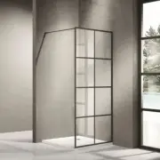 1000mm Black Full Framed Single Entry Fixed Panel Walk-In Shower Screen