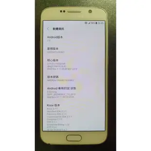 現貨 S6 空機 白色 Samsung Galaxy S6 3G/32G 手機 送保護貼+空壓殼+掛繩+傳輸線 保存良好