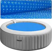 Solar Hot Tub Cover for 6 7 Ft Round Inflatable Hot Tub Bubble Cover Floating Spa Blanket Heavy-Duty Solar Heating, Blue
