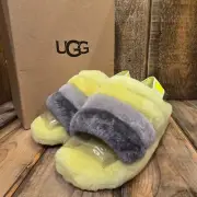 UGG FLUFF YEAH SLIDE WOOL SLIPPER SANDAL MULTICOLOR WOMENS US 7