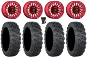 Fuel Rincon Bdlk 15" Wheels Red 30" Versa Cross V3 Tires RZR XP 1000 / PRO XP