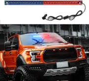 LED Red/Blue Windscreen Emergency Flashing Light Bar with Suction Cup,Hazard ...