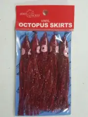 Jeros Octopus Squid Skirt Red 4.75" Pack of 5