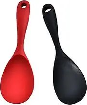 LIFKOME 2Pcs Silicone Rice Spoon Non Stick Rice Paddle for Easy Serving and Fluffing Kitchen Utensils for Rice Vegetables and Sushi Colors