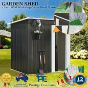 Garden Shed Outdoor Storage Sheds 1.62x0.86M Tool Workshop Cabin Metal House NEW