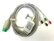 Spacelabs Compatible Reusable ECG Cable,5-lead, Snap End, 17 pins, CB-72596R,AHA