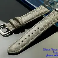 在飛比找PChome24h購物優惠-進口純正鱷魚皮高級短款錶帶 ( 20mm.18mm.16mm