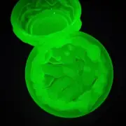 Uranium Glass Box Yellow Vaseline Frosty Matte Glass Trinket Box Nude Women