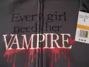 Vampire Sweatshirt Diaries Medium w/hood & zipper NWT