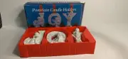 Christmas JOY Angel Cherub Candlestick Holders