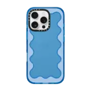 iPhone 16 Pro Impact Case Blue Wavy Border