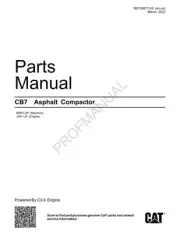 Caterpillar Cat CB7 Asphalt Compactor Parts Catalog Manual