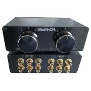4-in 1-Out Pro RCA Audio Switch Box Audio Converter 4 Channels 1-in 4-Out HiF...