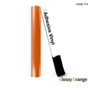 SELF ADHESIVE VINYL ONE X 20 30cm SHEET ~GLOSSY ORANGE CODE T15
