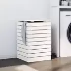 Solid Pine Laundry Hamper Clothes Washing Basket Storage Bin Organiser Bag