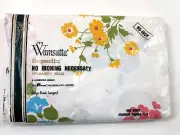 Vintage Wamsutta Superlin No Iron Double Flat Sheet Floral Fabric Geraniums