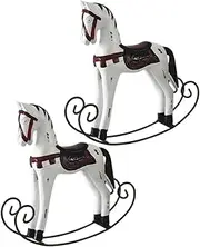 Totority Unique Wooden Horse Creative Rocking Animal Horse for Room Handmade Ornament for Home