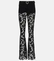 [Alessandra Rich] Alessandra Rich Floral high-rise lace pants AU 6 black