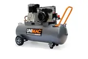 Unimac 100L 2.6kW Industrial Air Compressor, 370L/min 116PSI, Brushless Motor, Long Service Life, Certified Tank, 15A Plug