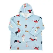 MyHouse Cosy Sherpa Hooded Blanket - Winter Dogs