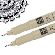 Micro Pen, 2Pcs 1mm Fine Point Drawing Pens Waterproof FineLiner, Black