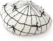[CA4LA] Kashira TKU00374 Women's Beret, Washable, Daily, Casual, Girly, Ribbon, Adjustable Size,