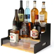 Liquor Bottle Display Shelf, 3 Step Countertop Liquor Wine Rack, Coffee Bar S...