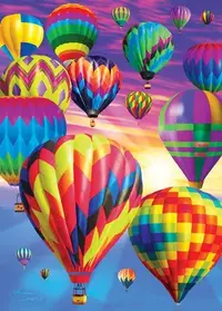 在飛比找Yahoo!奇摩拍賣優惠-美國拼圖  mas．熱氣球升空．迷你1000片拼圖 鐵盒包裝