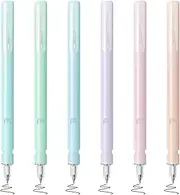 BAYTORY 6Pcs Pull-up Gel Pens, 0.5mm Fine Point Smooth Writing Pens No Smear & Smudge, Quick-dry, Black Ink Pen Smooth Writing for Journaling Notetaking (Pastel)