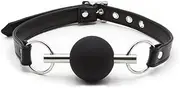 Sexy Toy Mouth Plug, Silicone Mouth, Ball Mouth Plug, Soft Ball, Solid Mouth Plug Adult Sex Tools, Female Appliance (Black)