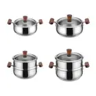 Stainless Steel Stock Pot Glass Lid Induction Safe Heatproof Handle Cookware