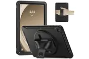 For Samsung Galaxy Tab A9+/A9 Plus Hand Strap Case, 11 inch SM-X210 X215 Rotating Stand Shockproof Case Cover (Black)