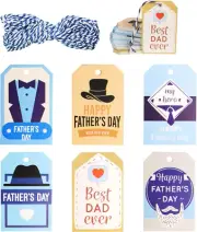Happy Father'S Day Gift Tags,60 Pcs Father'S Day Hanging Paper Tags with String