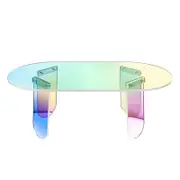 Catzon Acrylic Coffee Tables Modern Clear Round Desk for Office Home