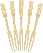 BambooMN Premium 3.5" Bamboo Mini Cocktail Tasting Forks Fruit Picks Party Supplies, 300 Pieces