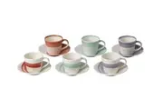 Royal Doulton 1815 Bold Collection Espresso Cup & Saucer Set of 6 Gift Boxed