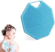 Silicone Scrubber Body for Women Man, Scrub Body Scrubber Shower Brush with Scalp Exfoliating for Sensitive Skin, All Skin Types, Trip Essentials, Household, Shower Accessories -Sky Blue