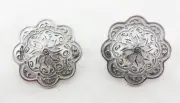 Pair Stainless Steel Conchos 1 1/2" Loop Back Jeremiah Watt Tack Horse Bridle