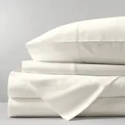 CottonMore 100% Premium Cotton 800TC Sateen Luxury Sheet set OffWhite Colour - Double