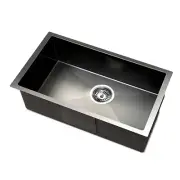 Cefito Kitchen Sink 45X30CM Stainless Steel Basin Single Bowl Laundry Black NEW