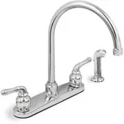 Two-Handle Kitchen Faucet with Spray Lead Free Chrome